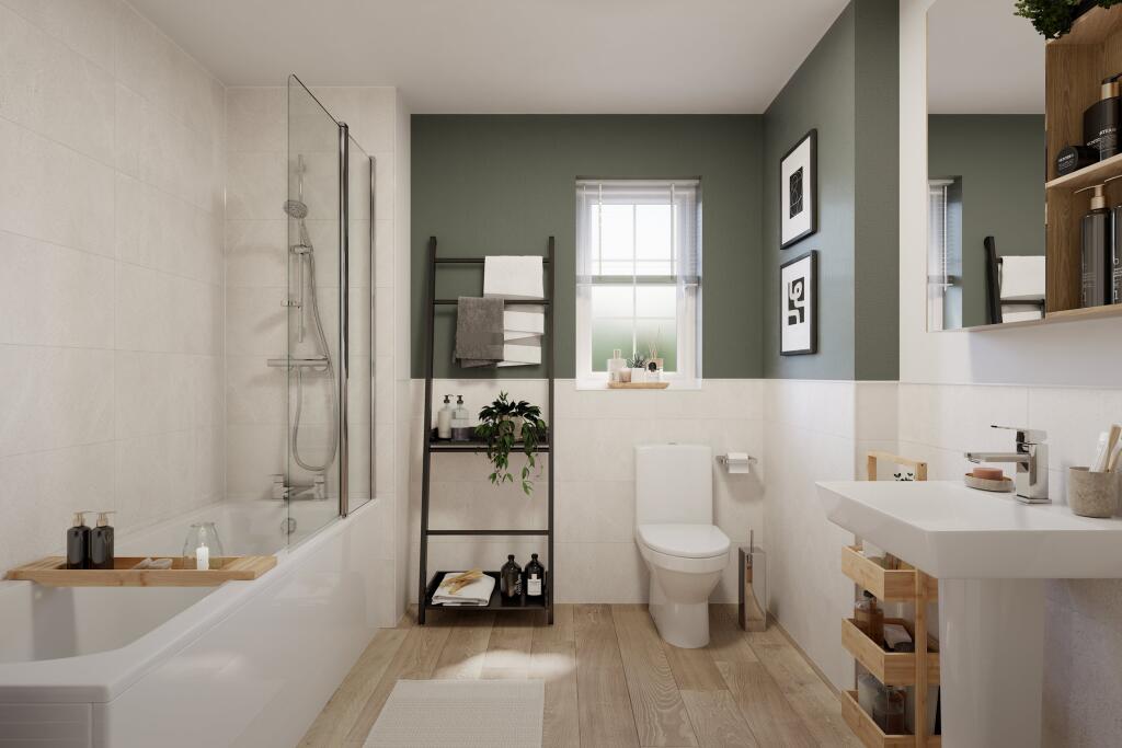 Internal CGI shot of the bathroom in the belbroughton