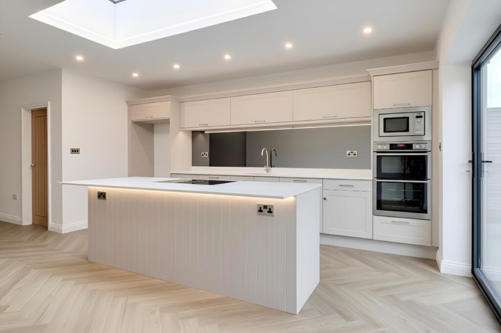 Kitchen area with breakfast island