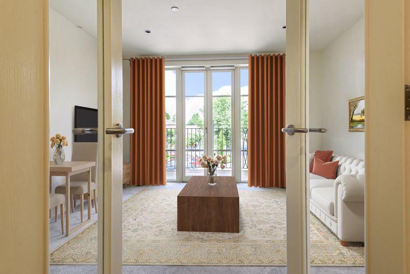 Living/dining room with balcony