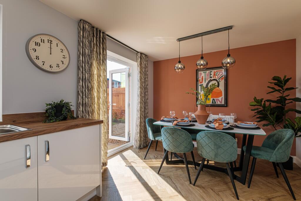 Interior view of the kitchen &amp; dining in our 3 bed Ellerton home