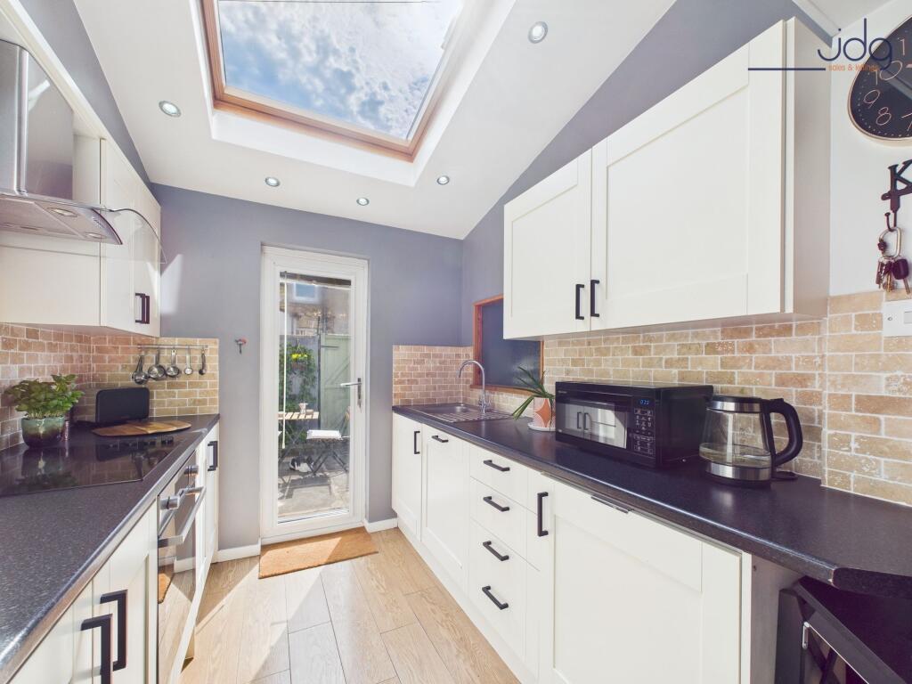 Open plan Kitchen Diner with sky light
