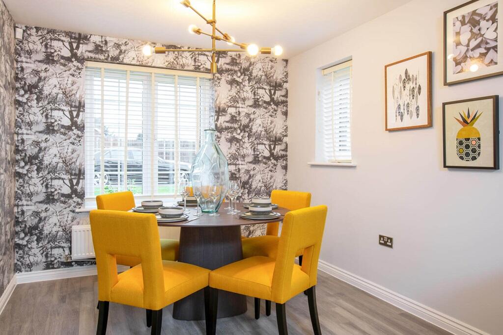 A dining area makes entertaining family and friends easy