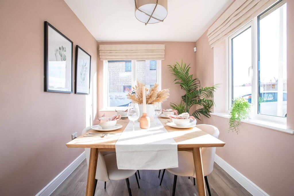 Family meals are easy with a bright and airy dining area