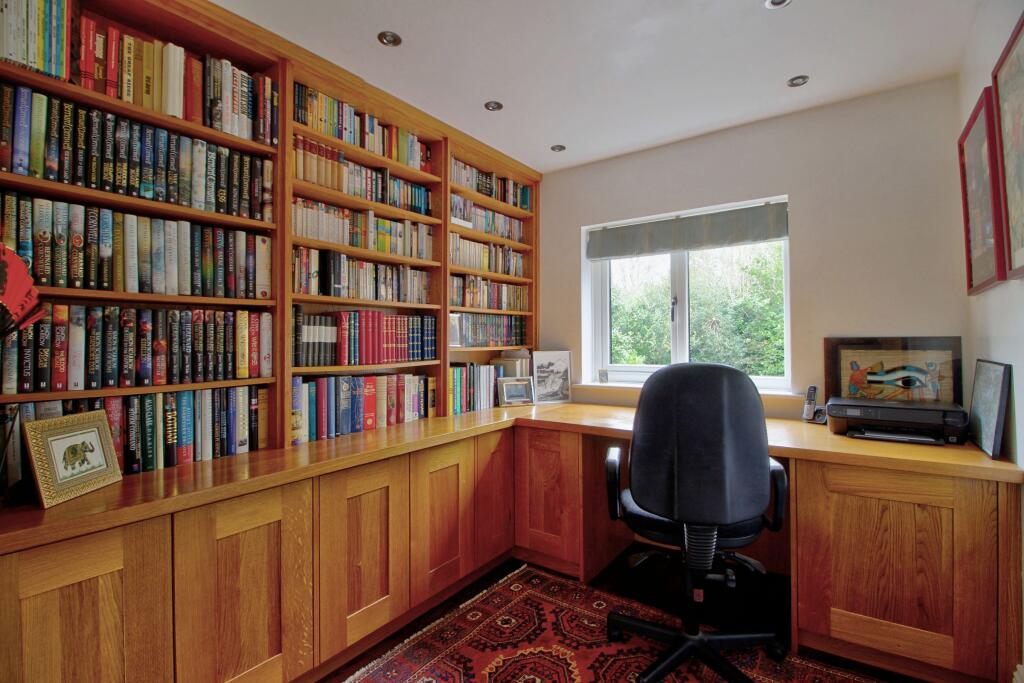 Fitted study with garden views