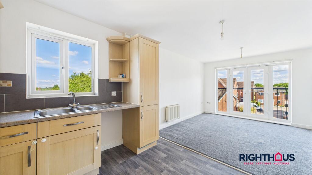 Open plan living &amp; kitchen area.