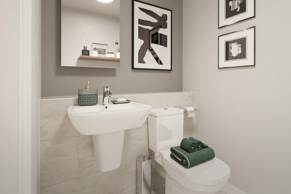 An en suite shower room away from the family