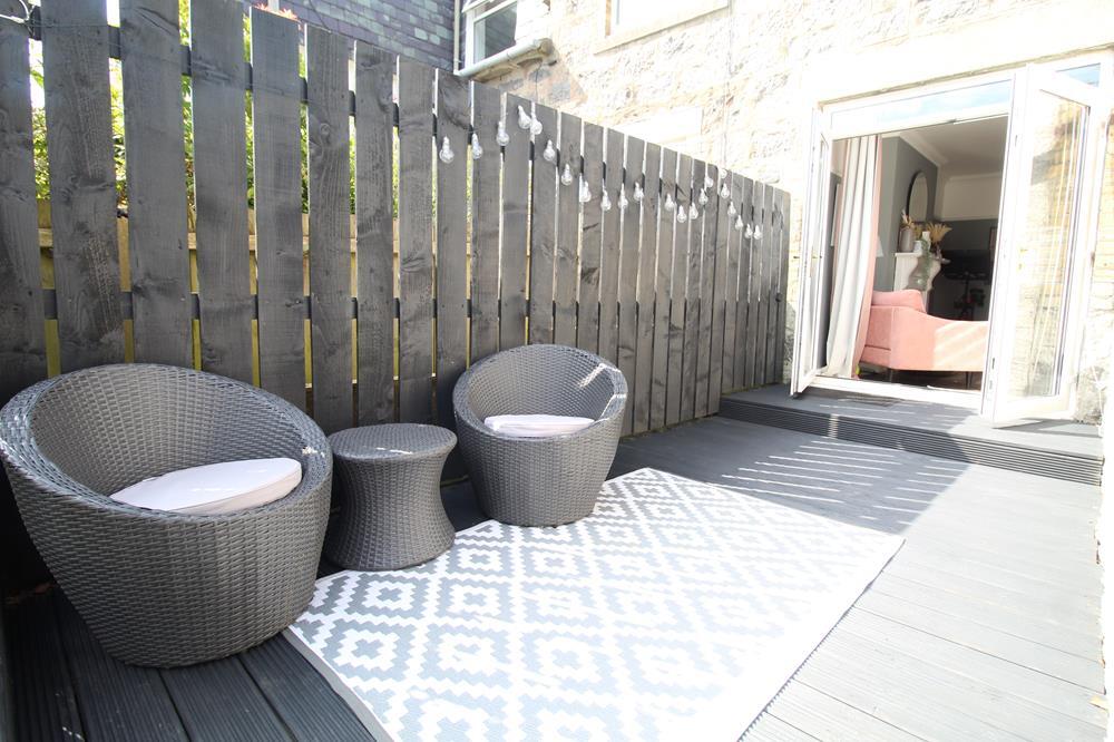 Decked patio