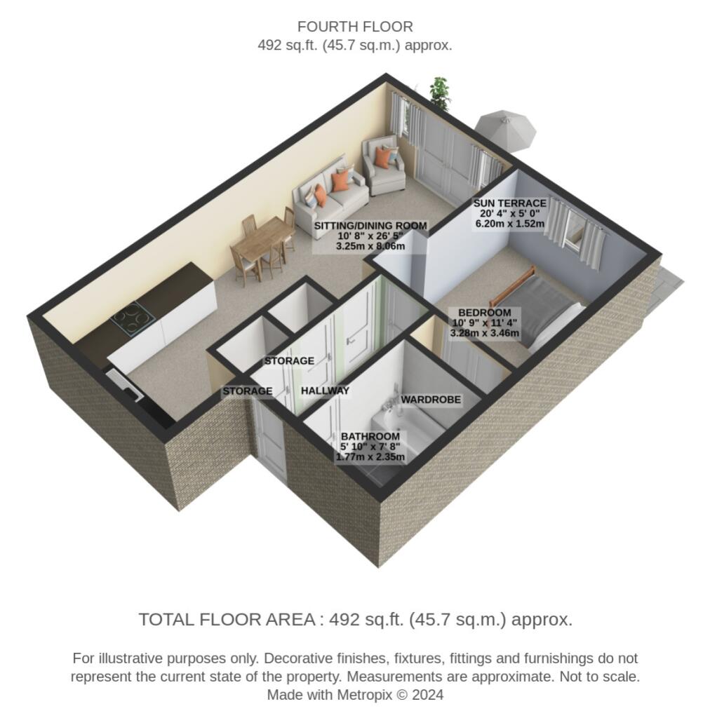 83 Apsley House - Floor plan 3D