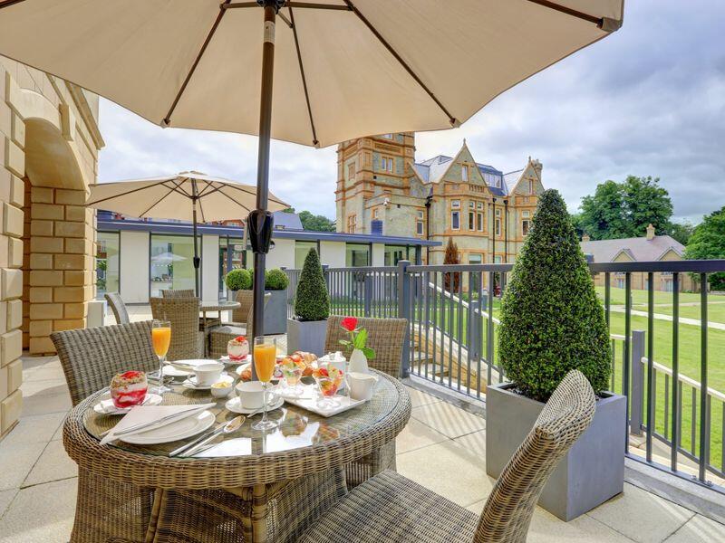 Terrace seating outside bistro