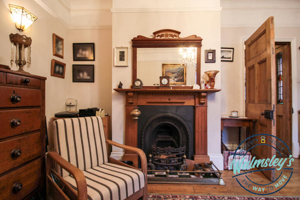 Rear reception room open fireplace