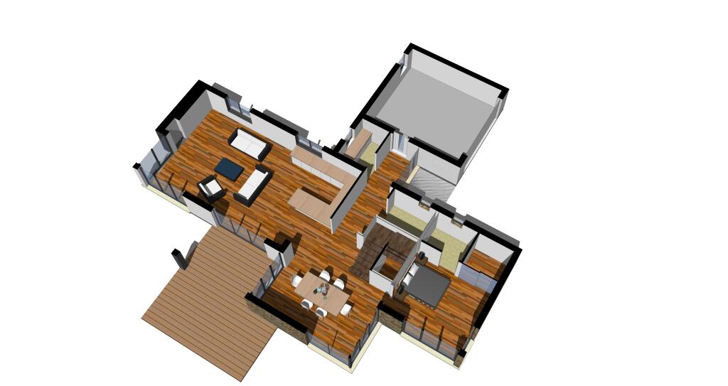 House A 3D Ground Floor