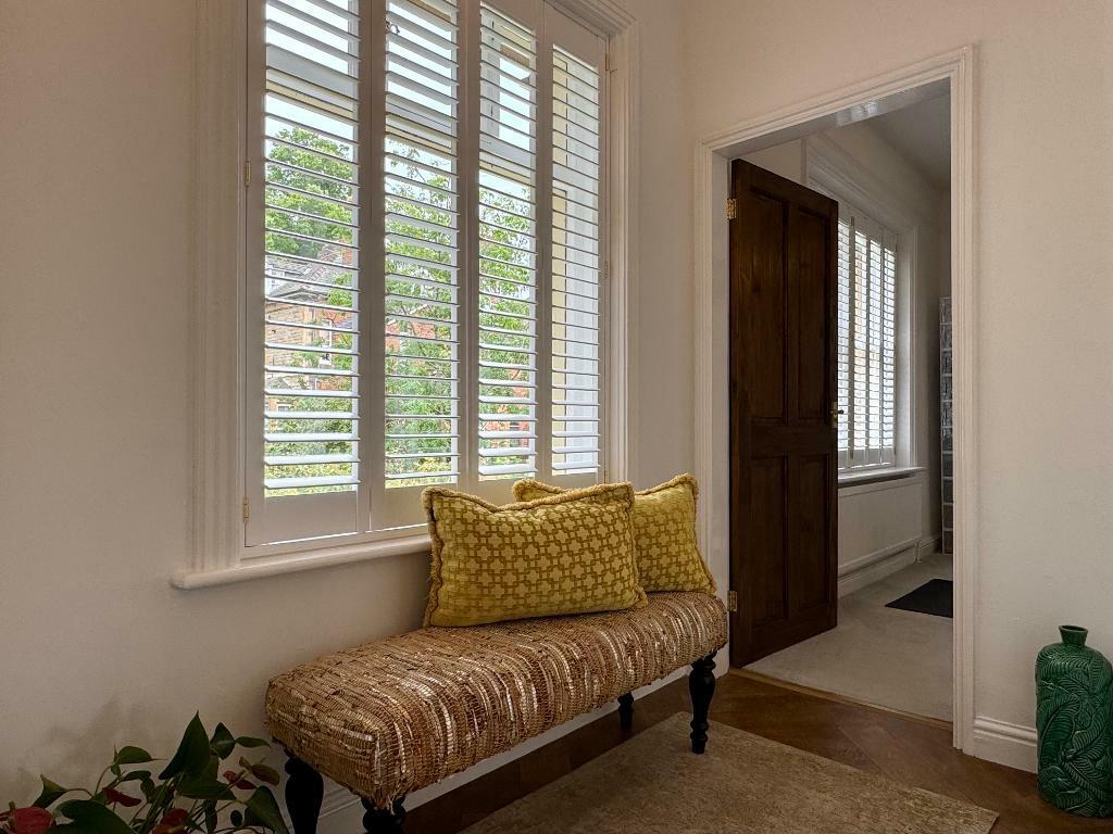 Hallway with garden views