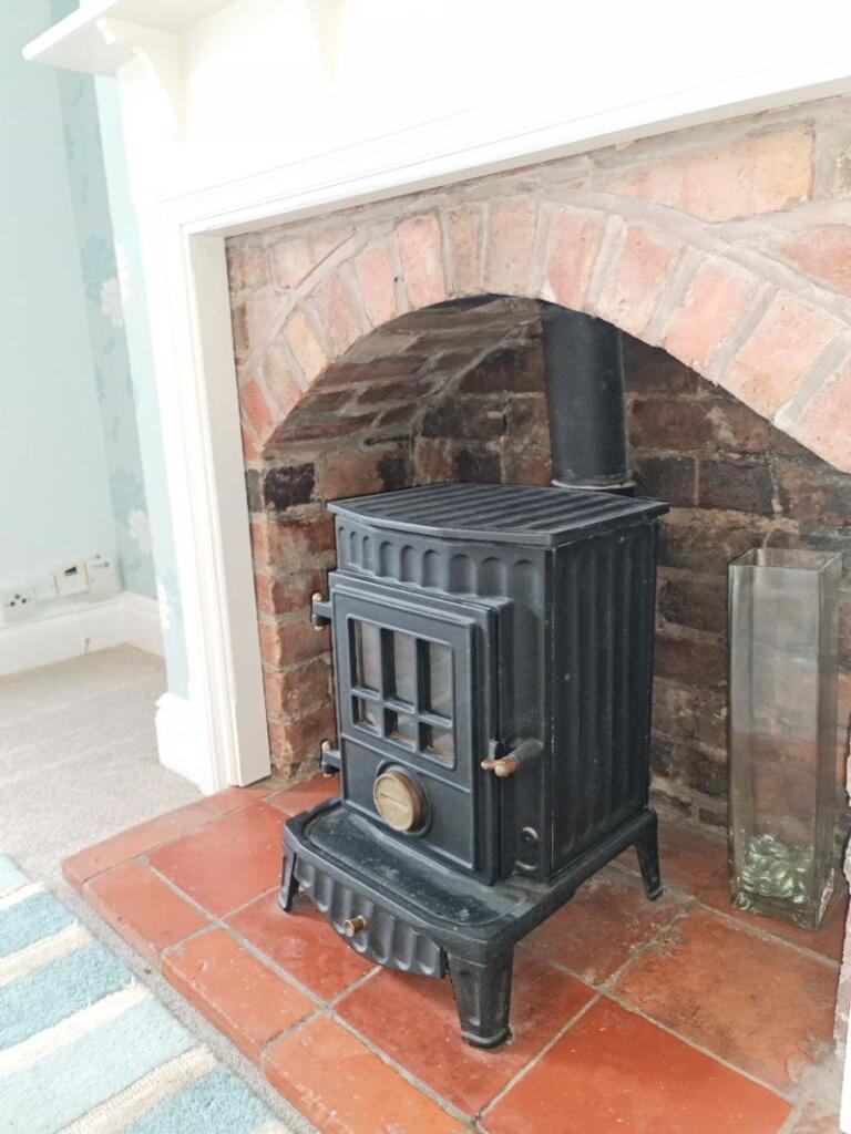 Wood burning stove front reception room 
