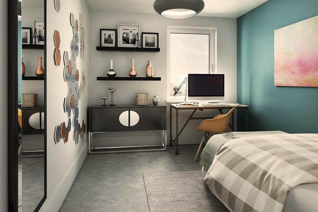 A spacious second bedroom that you could even use as a home office