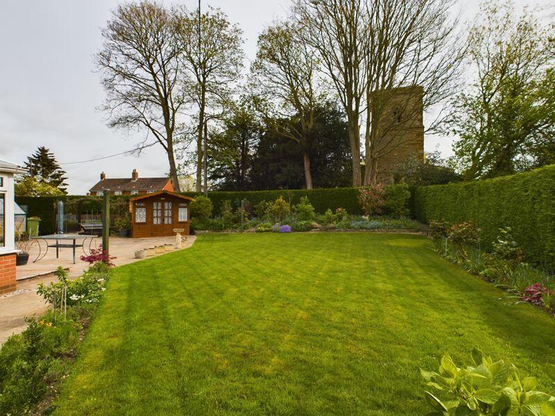 Rear garden overlooking the Church