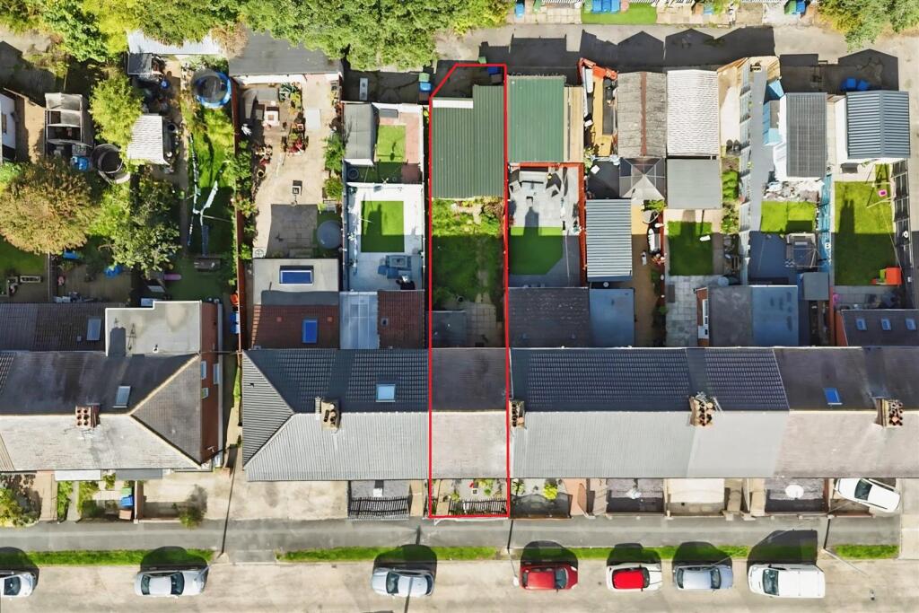 Aerial view of the property