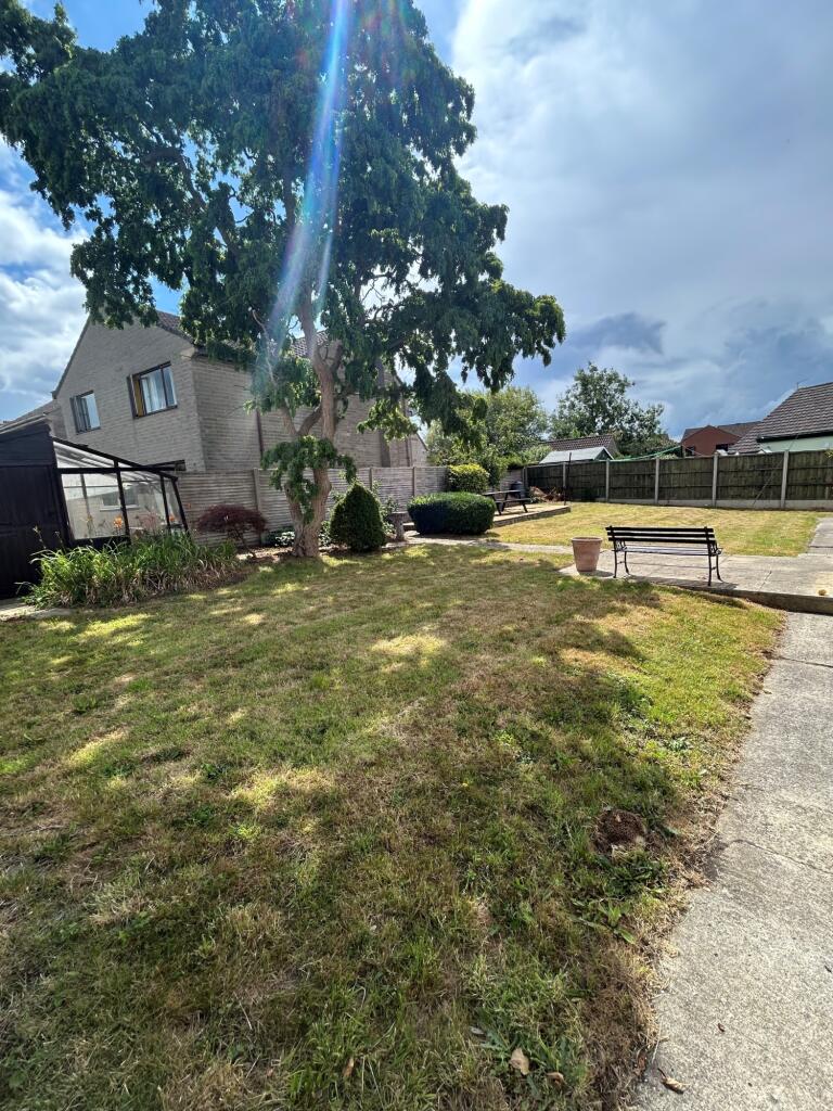 Garden with greenhouse