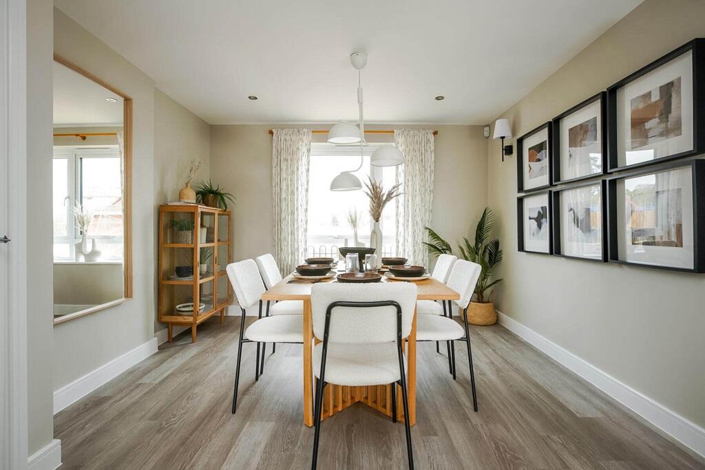 A dedicated dining area offers space to enjoy meal time as a family