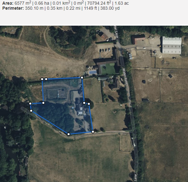 Size of plot 