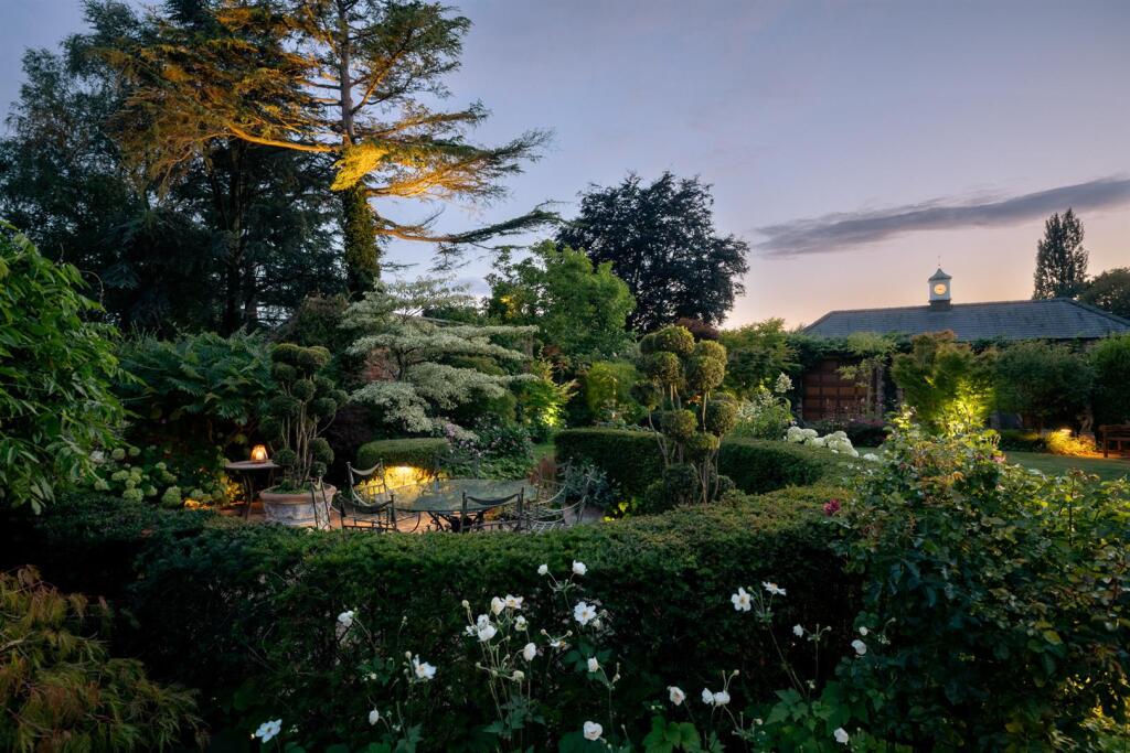 Garden Illuminated at Dusk