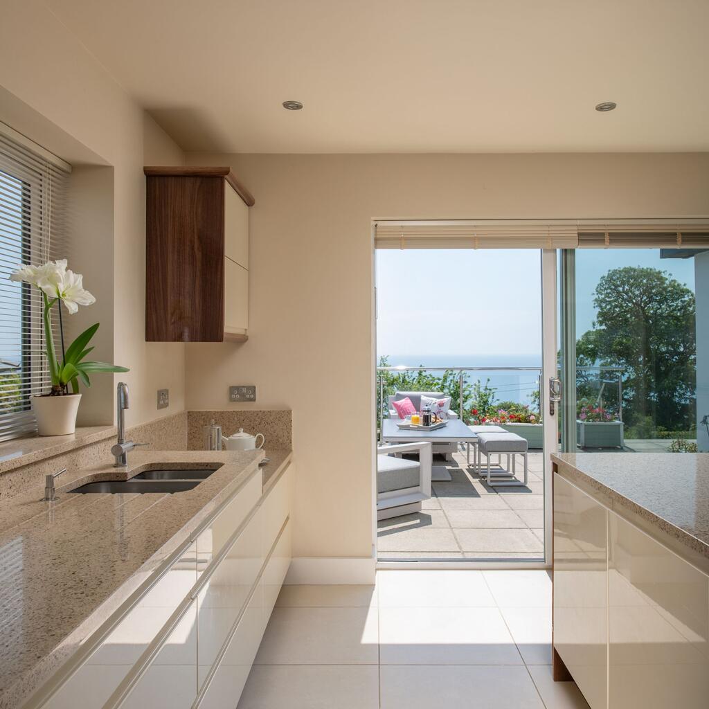 New Strete Lodge, Strete, Dartmouth - Terrace and Kitchen