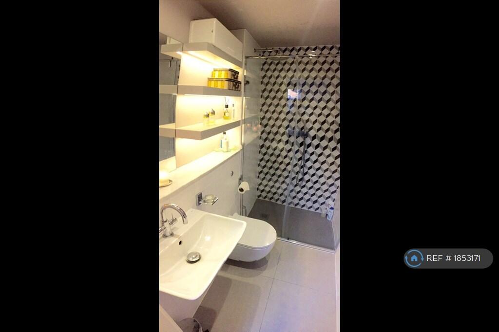 Bathroom With Walk In Double Width Shower + Toilet