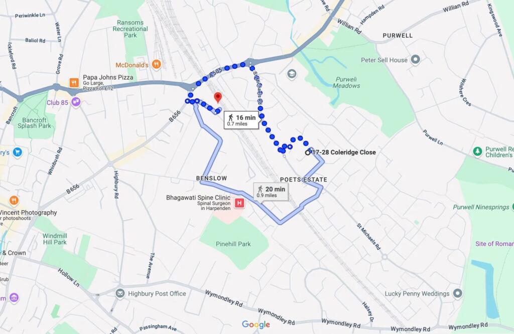 Map to Train Station