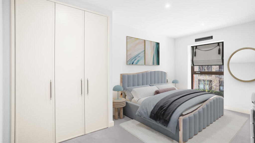 Bedroom with built in wardrobe