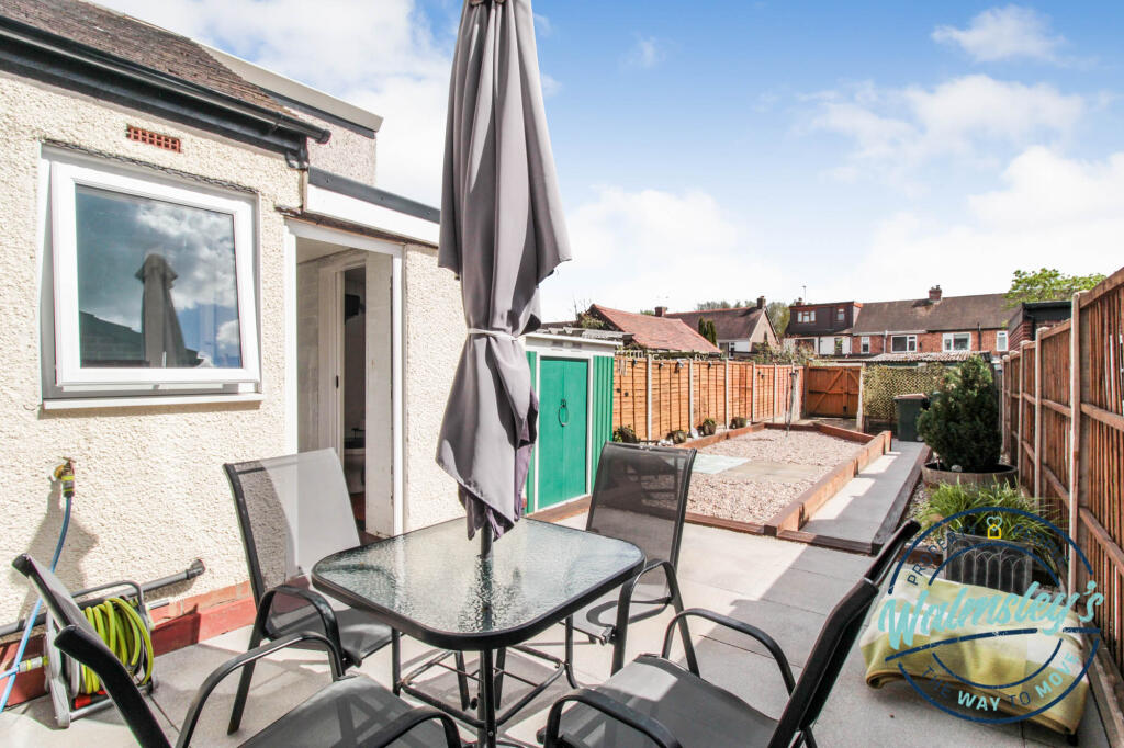 Rear gardens and patio