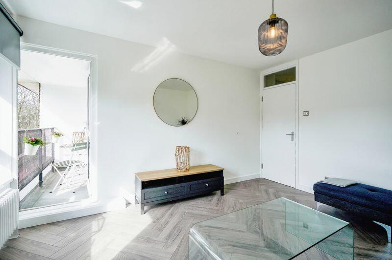 Reception leading to balcony