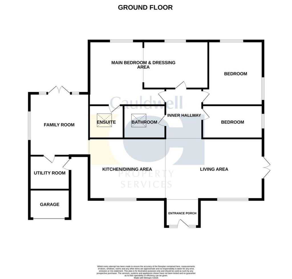 Main bedroom with dressing room layout
