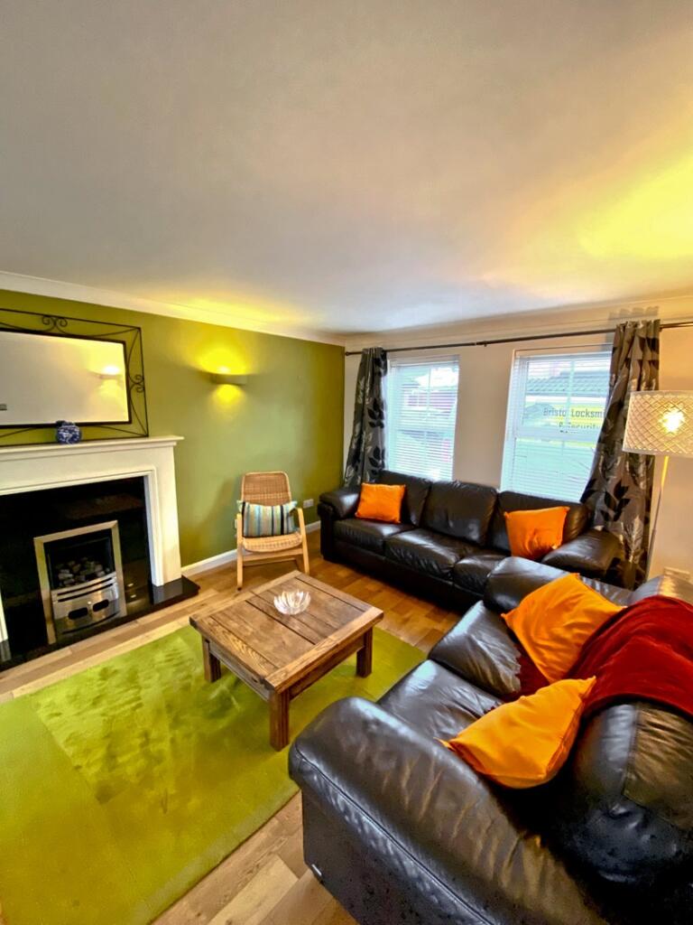 This inviting living room features comfortable ...