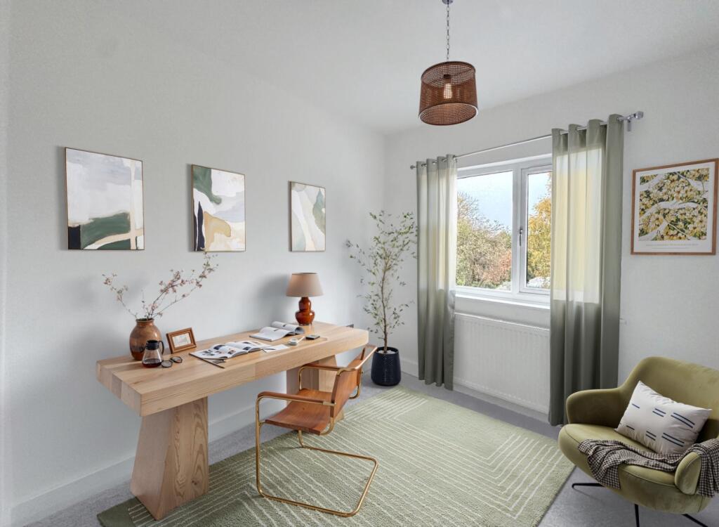 Bedroom 3 - Office - CGI image for illustration pu