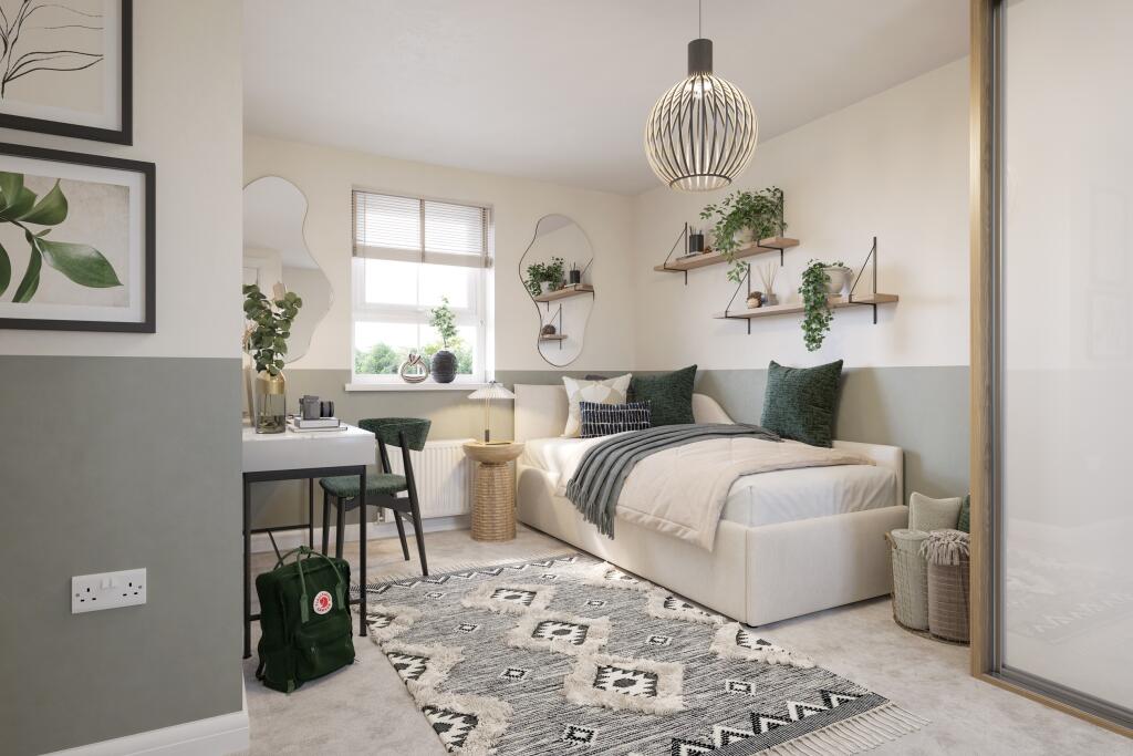 Internal cgi of the bedroom 2 in the pembury