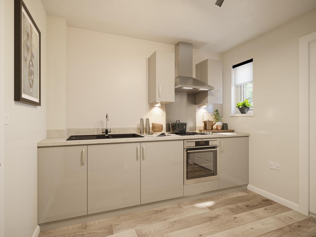 inside view of modern popley kitchen cgi