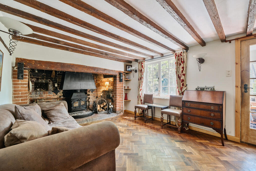 Living Room with Inglenook fireplace and woodburning stove