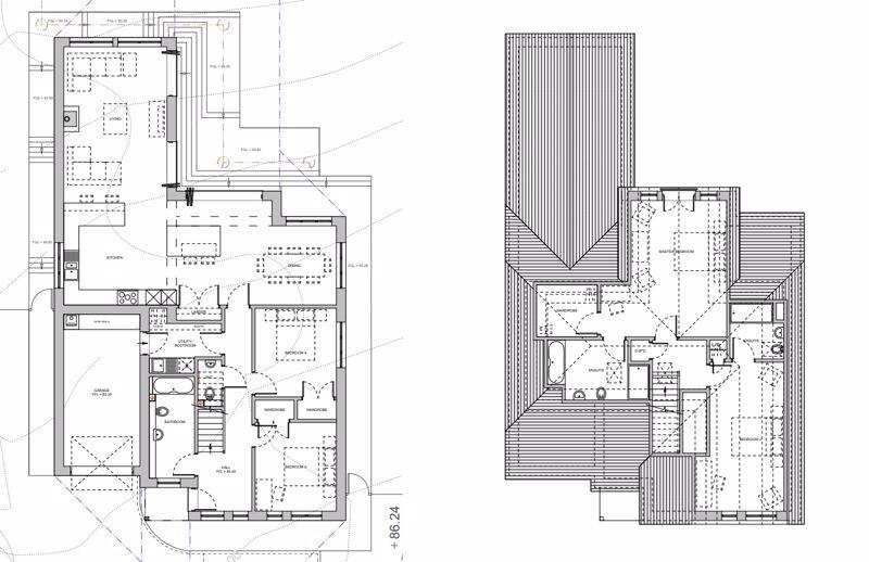 first and second floor plans