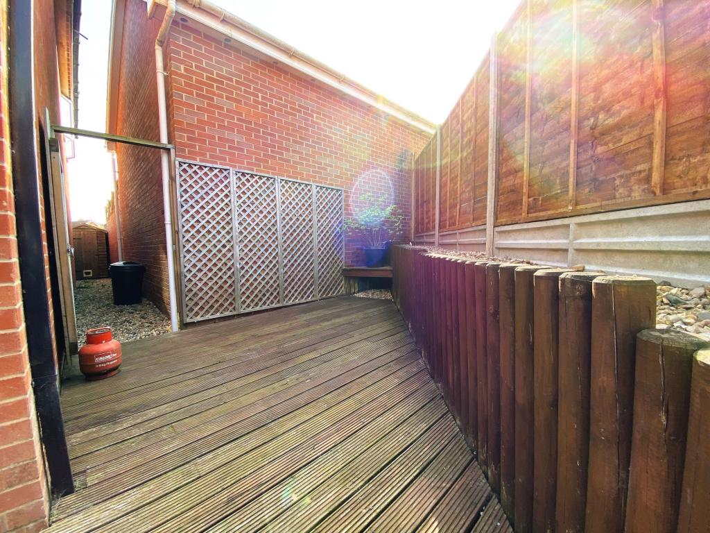 Decking leading to shed