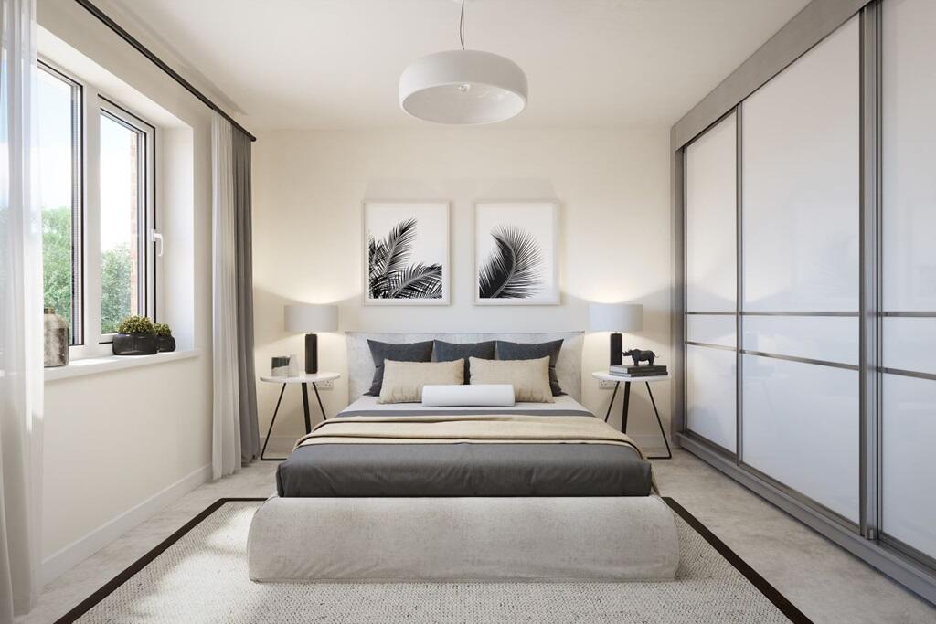 A second double bedroom has room to add fitted wardrobes