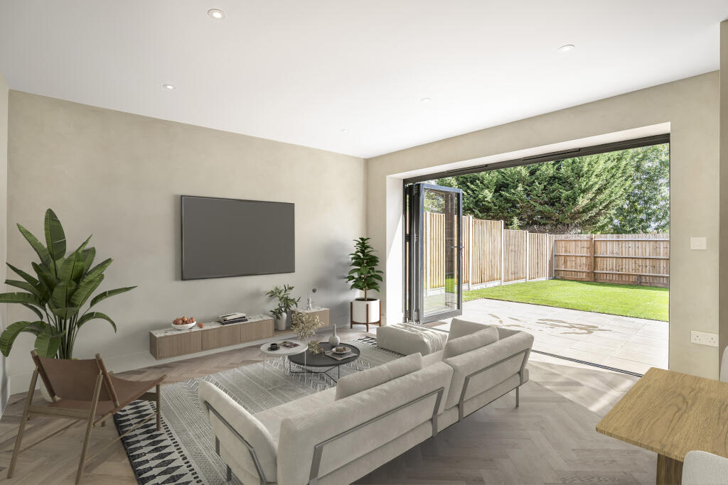 Virtually staged living area