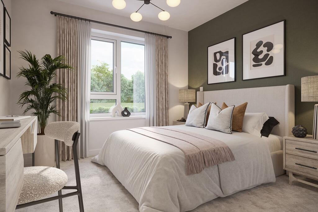 Unwind and relax in the modern main bedroom