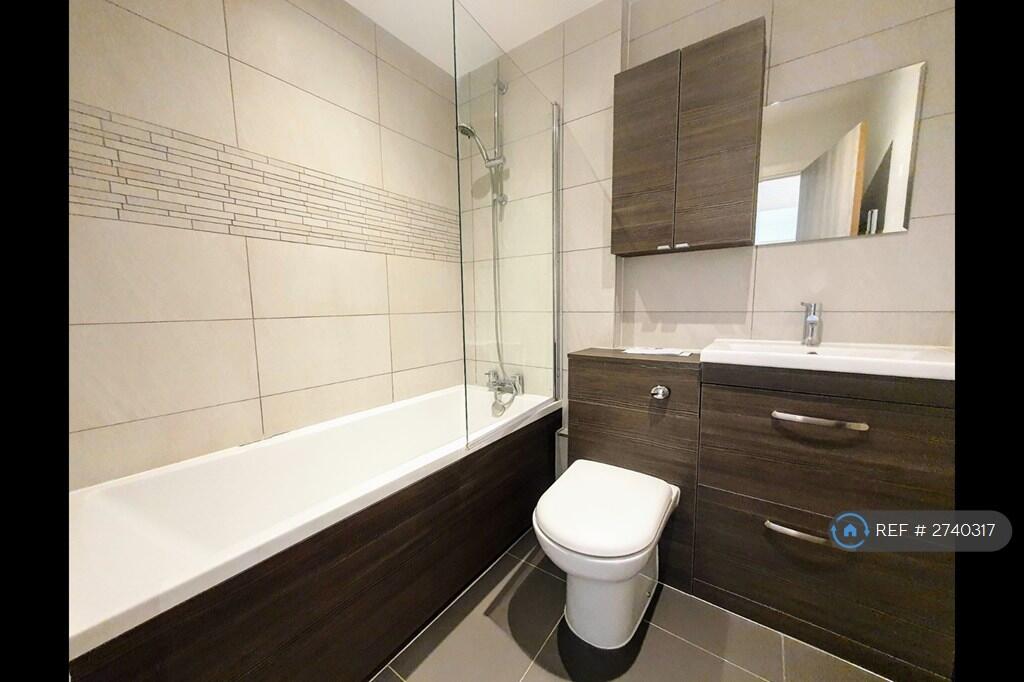 Sophisticated Bathroom With Storage