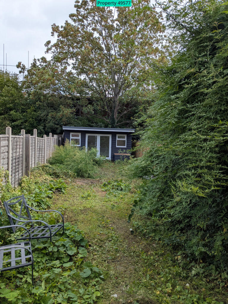 Secluded garden and garden office. 
