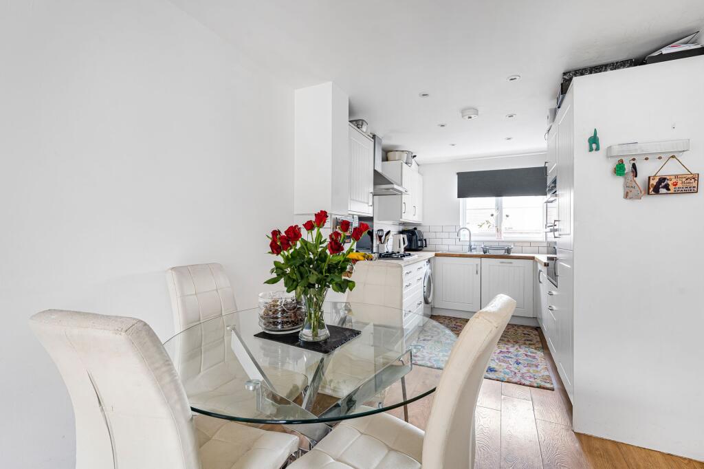 Dining area into kitchen