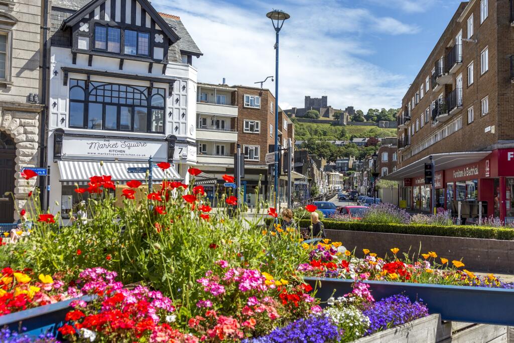 Whitfield street scene with colourful flowers