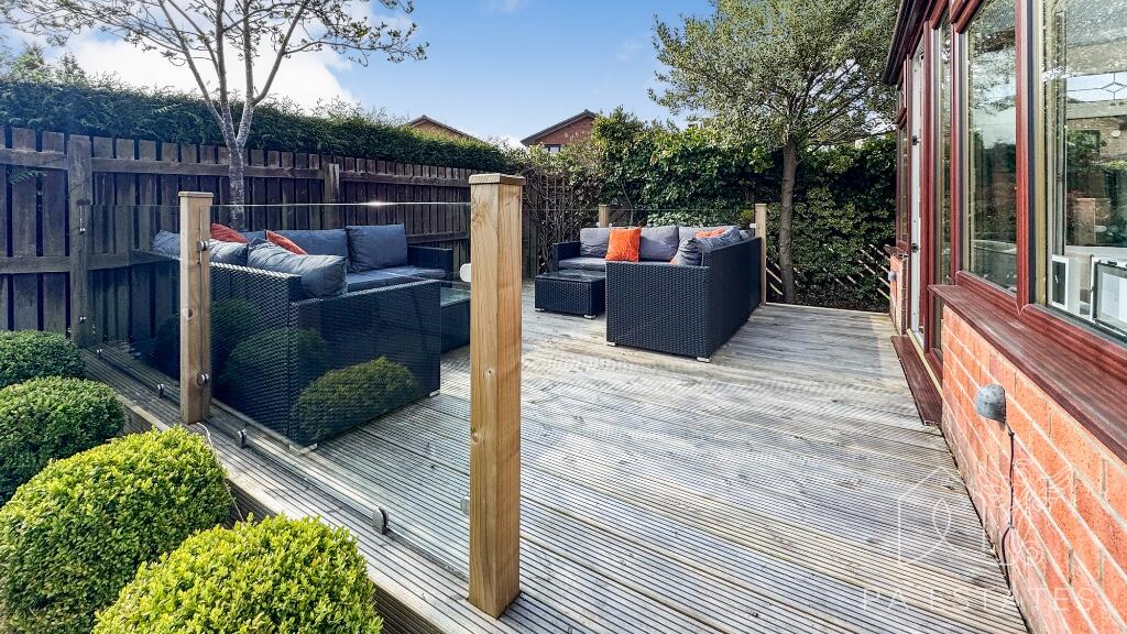 Rear raised decking.