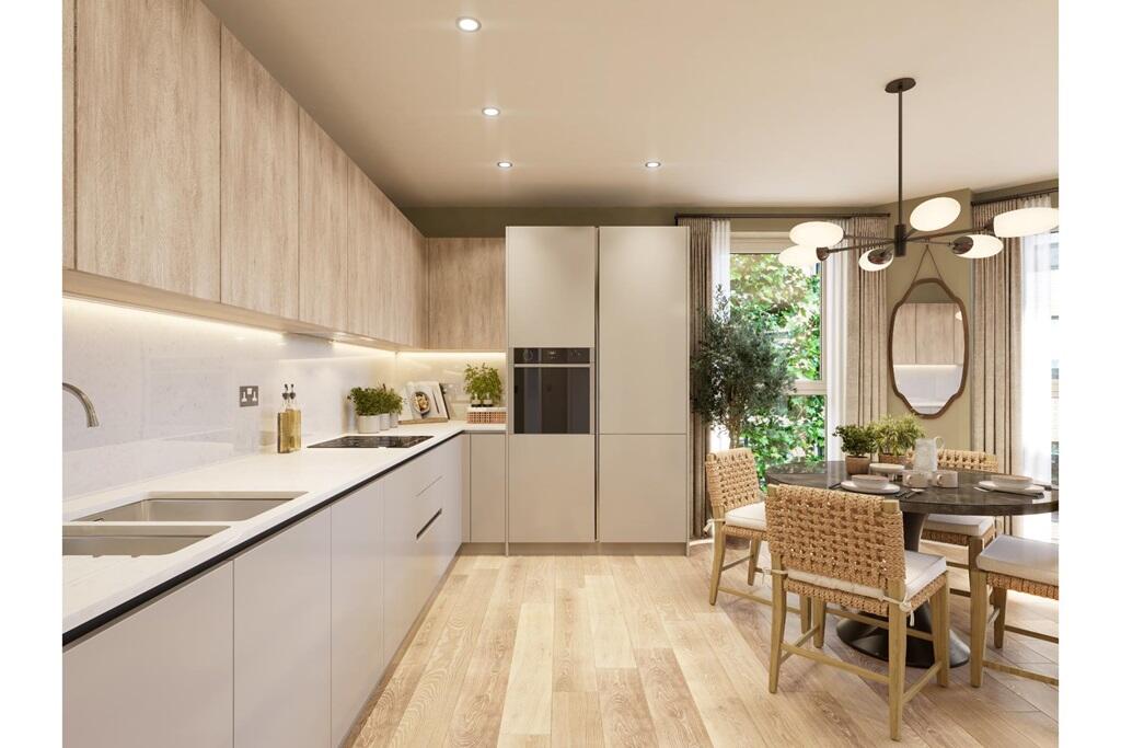 Contemporary kitchen in the natural palette
