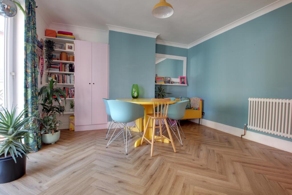 Dining area of the open plan kitchen diner