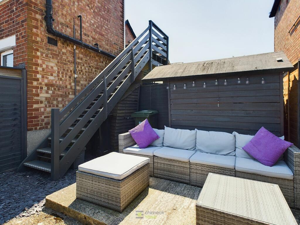 Rear Garden and staircase.