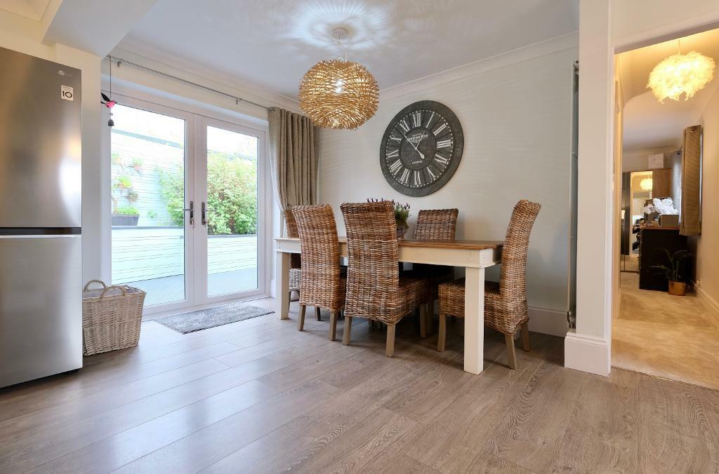 Dining area with French doors to garden